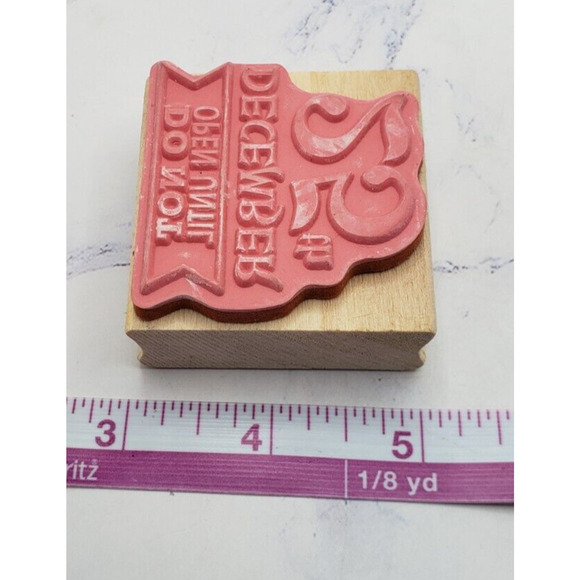 Do Not Open Until December 25th Recollections Block Script Mounted Rubber Stamp - Picture 7 of 7